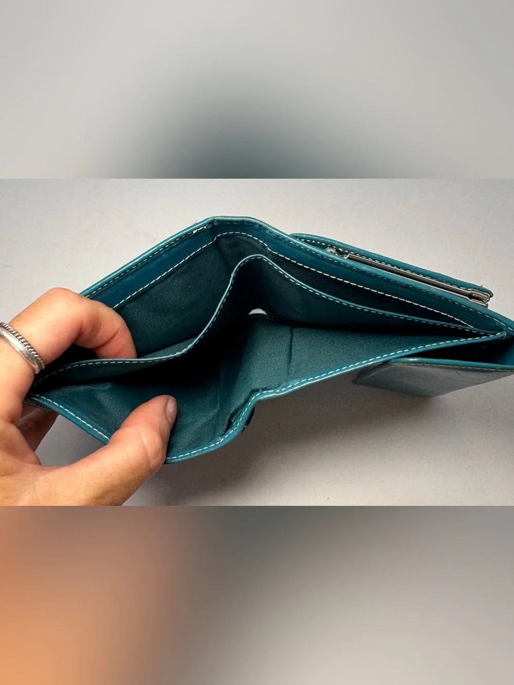 Kate Landry Genuine Leather Kiss-Lock Wallet